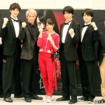 (左から)増子敦貴さん、田中涼星さん、味方良介さん、北原里英さん、小松準弥さん、松村龍之介さん、演出の河毛俊作さん