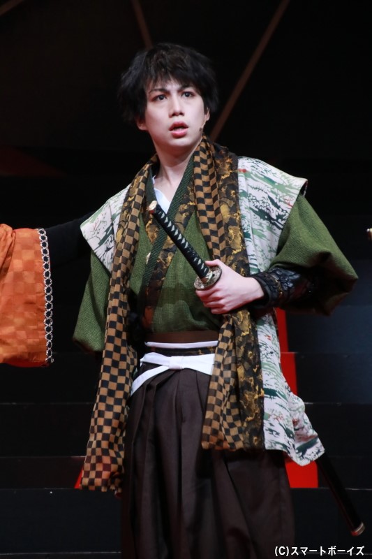 横原さん演じる木下藤吉郎(秀吉)。信長の本気を見せつけようと覚悟を決めてゲームに参加